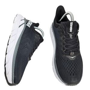 Hoka One One Clifton 7 Black White Womens 8.5 Running Shoes Sneakers